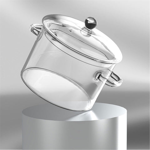 COBKSXUEP borosilicate glass pot withstands heat for versatile meal prep.