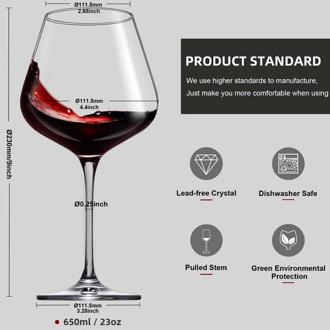 Coccot crystal Burgundy glasses with aerating bowls for richer appearances