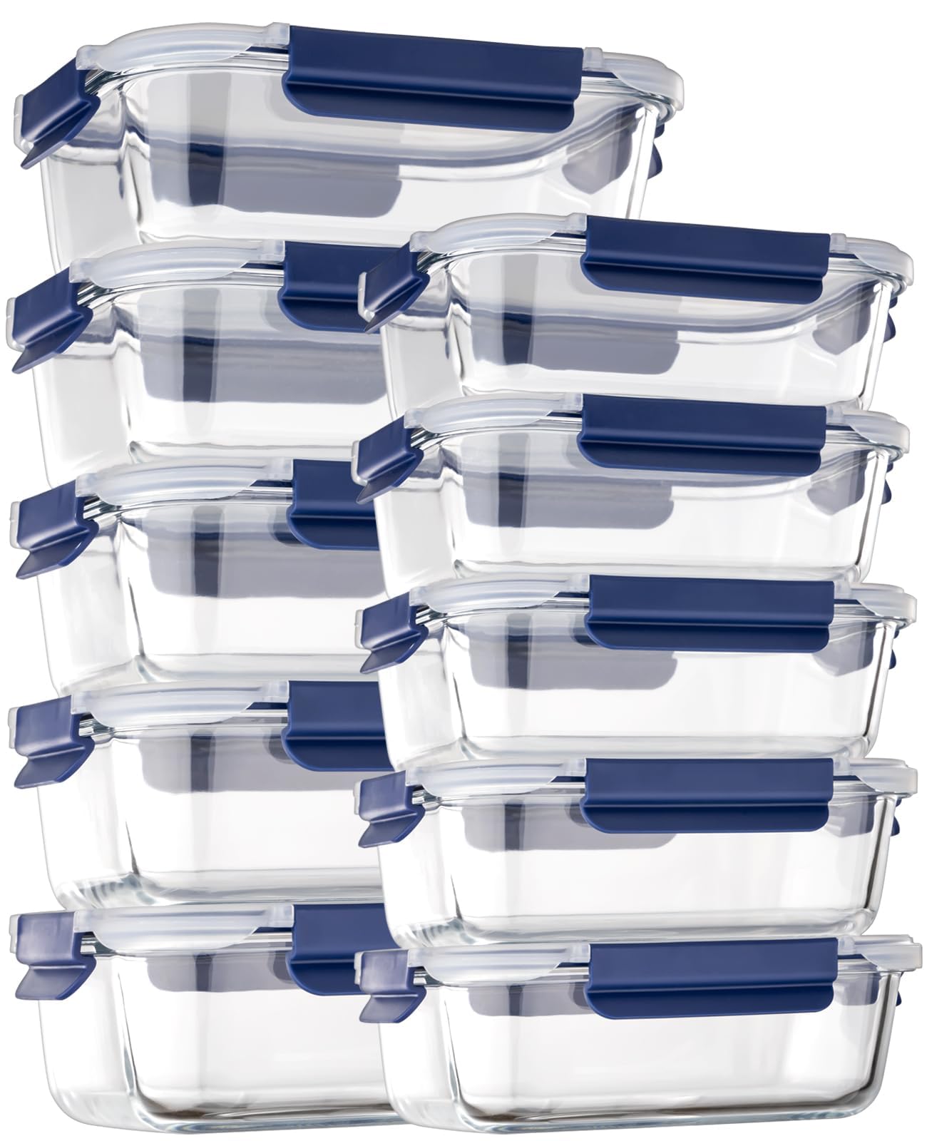 Coccot 1050ml rectangular glass container for meal prep.