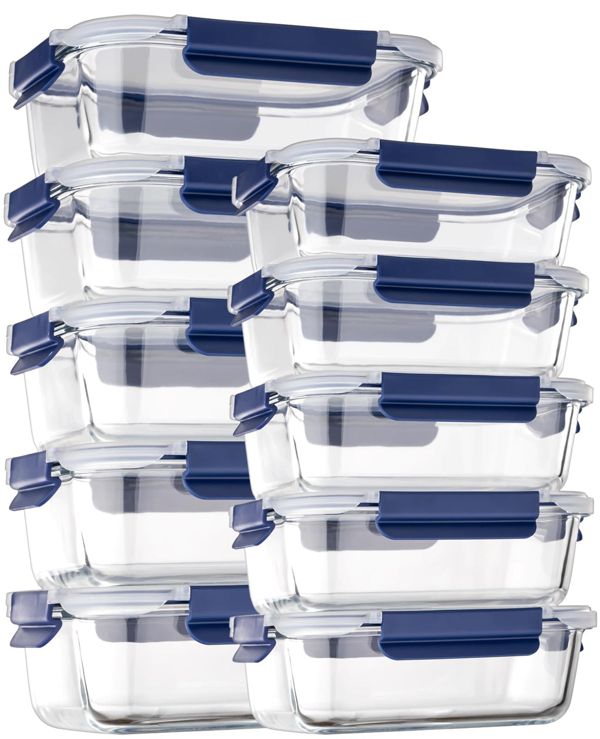 Coccot 1050ml rectangular glass container for meal prep.