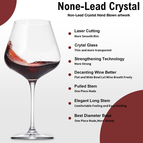 Coccot luxury clear crystal glasses for casual and formal tastings
