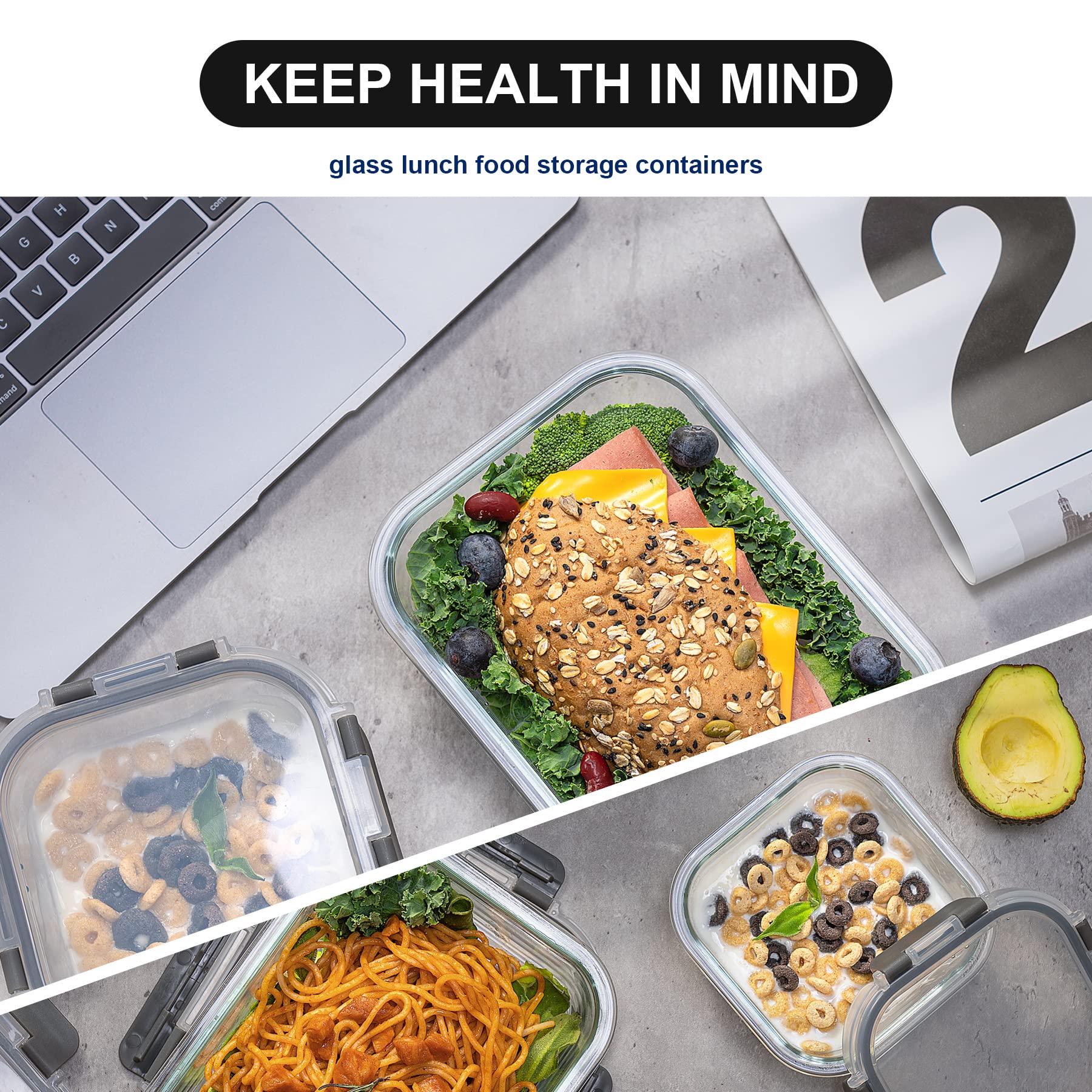 Coccot 10 containers with 10 lids keep meals organized and accessible.