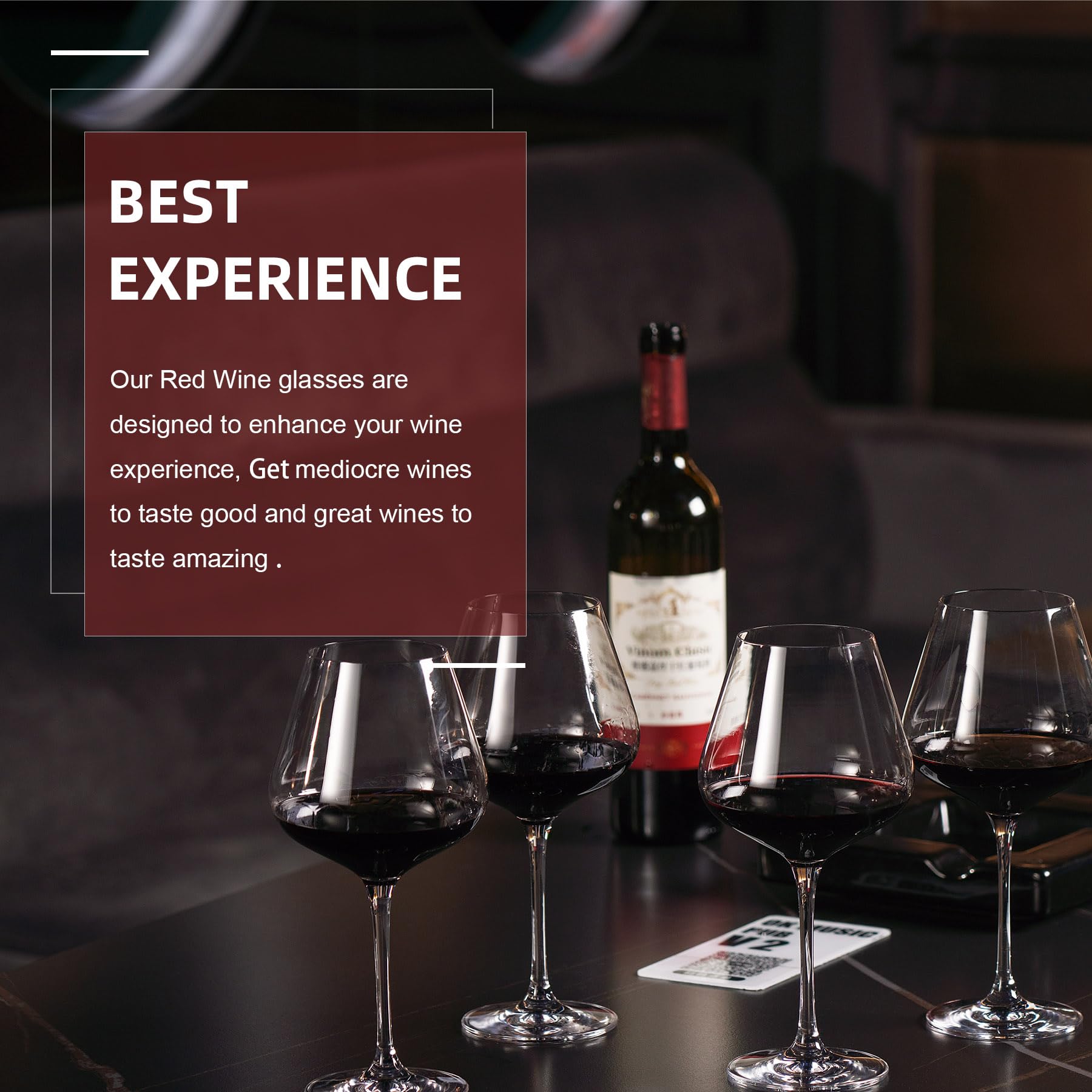 Coccot money-back guarantee included with wine glasses set