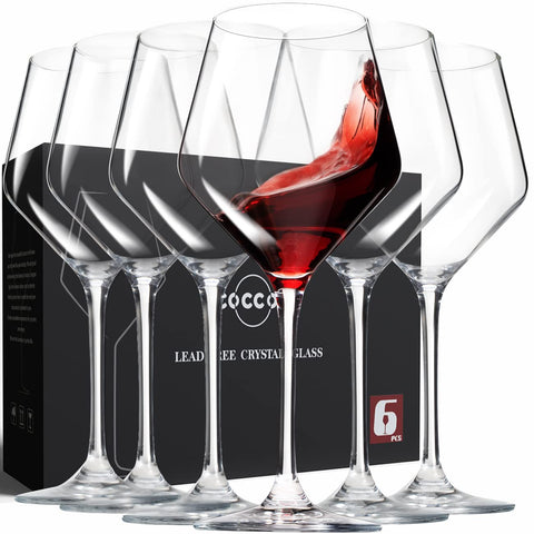 coccot wine glasses with 16oz capacity and burgundy long stem enhance red wine tasting