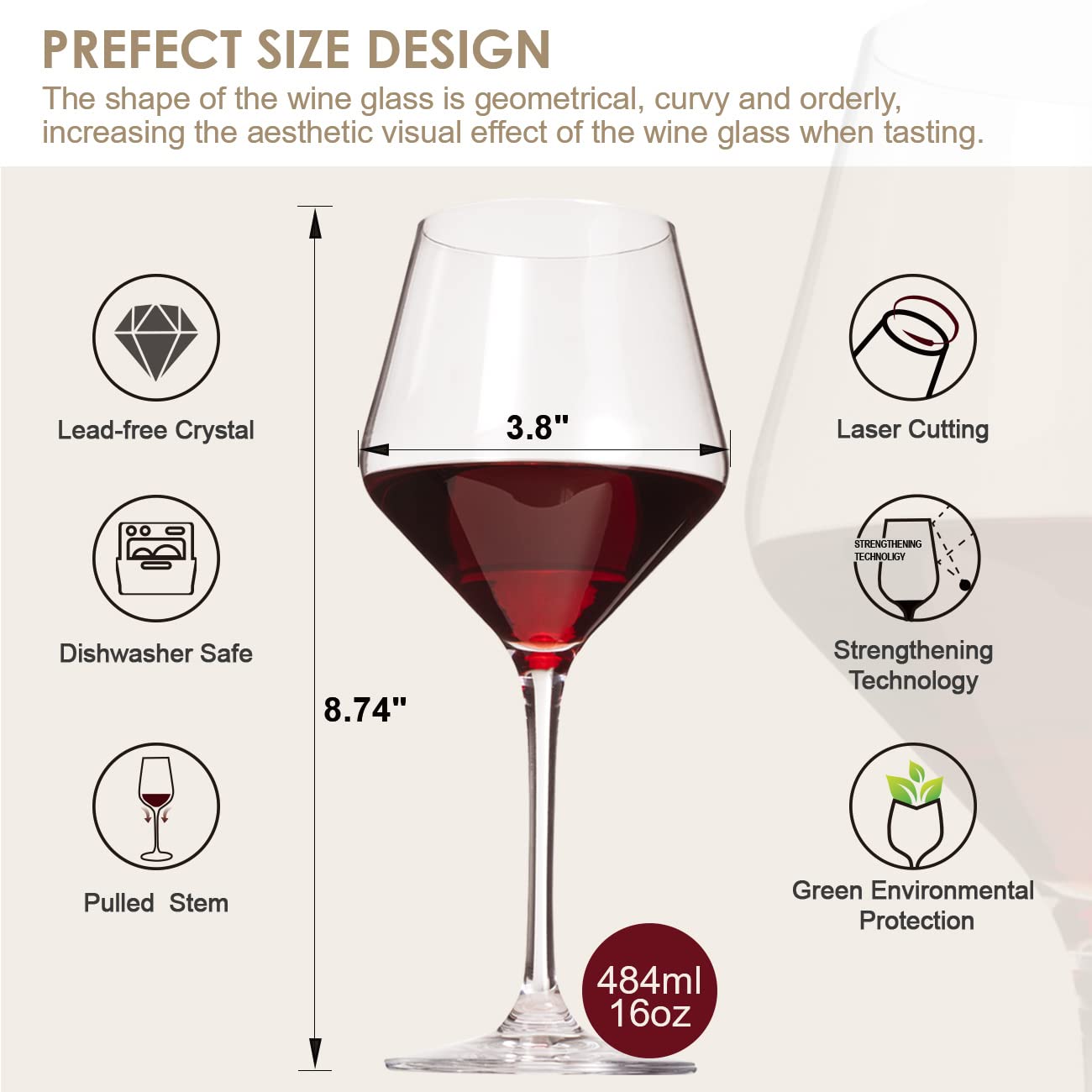 coccot hand-blown Italian style glasses add timeless elegance to sipping