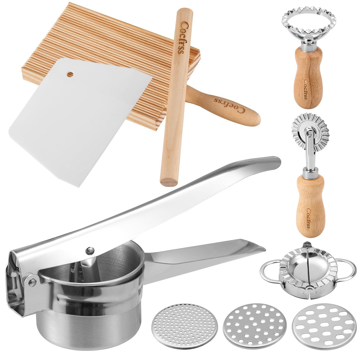 Cocfrss gnocchi board shaping delicate gnocchi with ridges for even cooking.