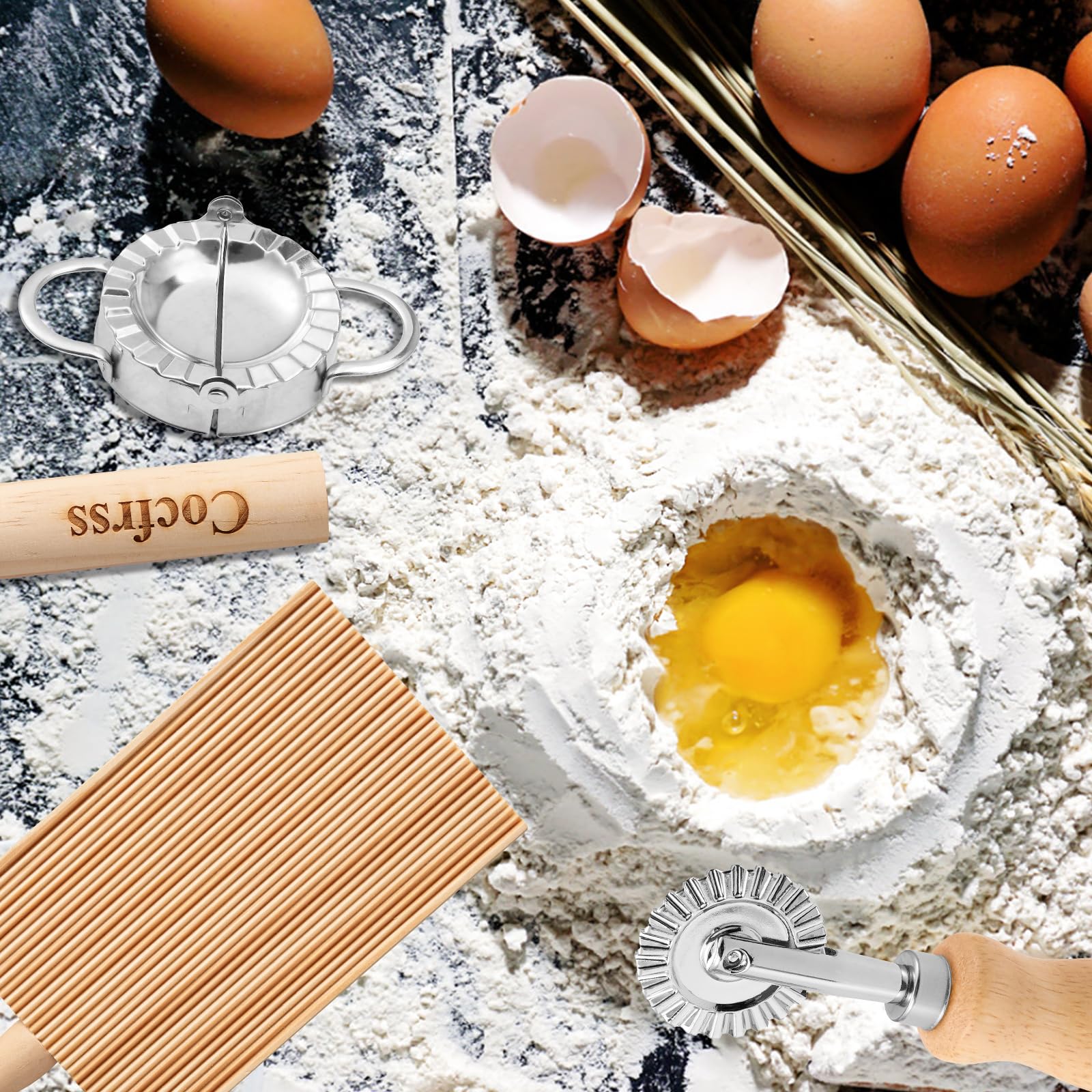 Cocfrss round ravioli mold ensures consistent ravioli sizes for even cooks.