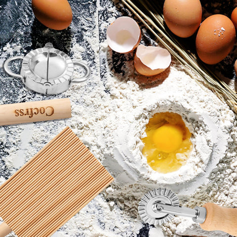 Cocfrss round ravioli mold ensures consistent ravioli sizes for even cooks.