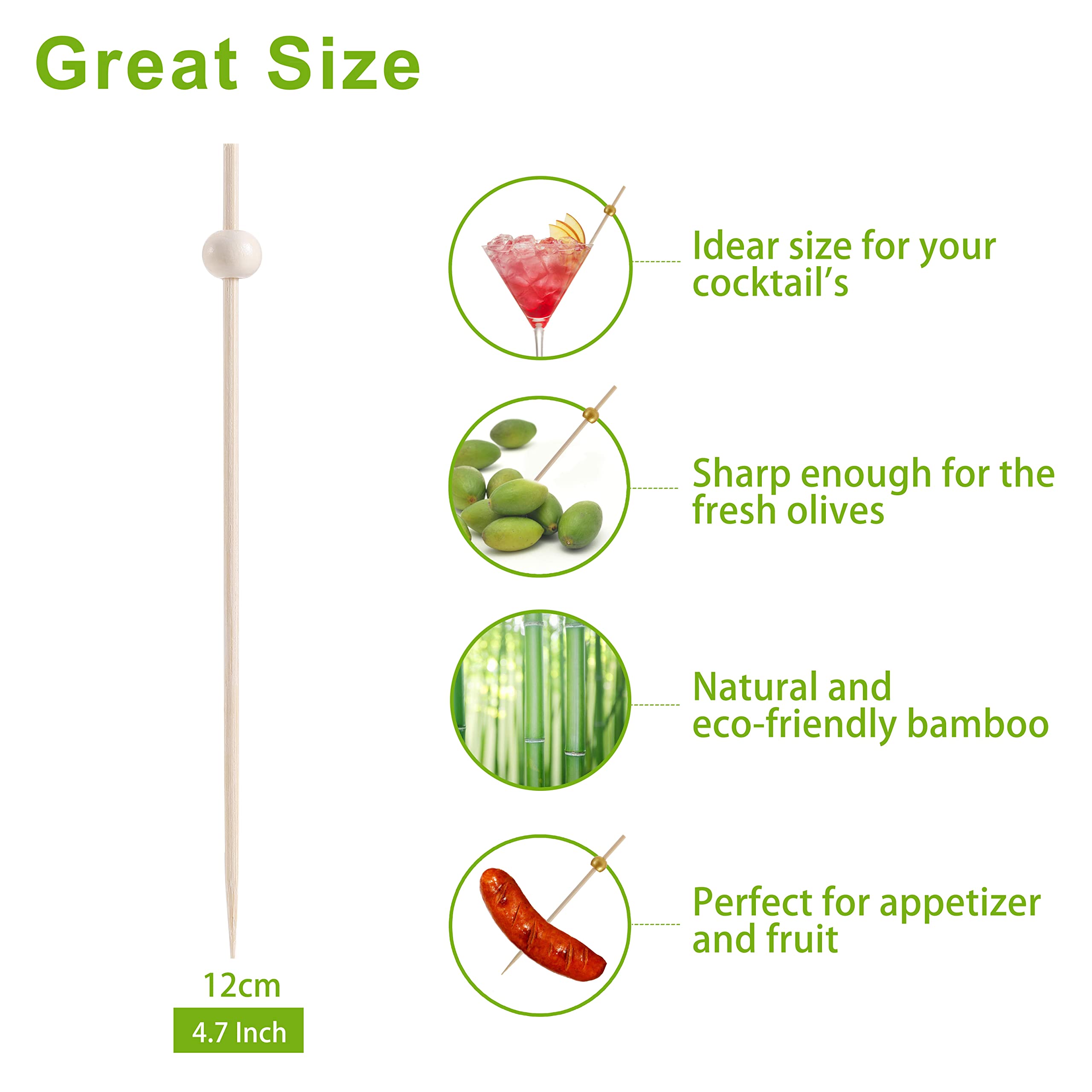 CockStixs picks used at a wedding for stylish, easy-to-hold food skewers.