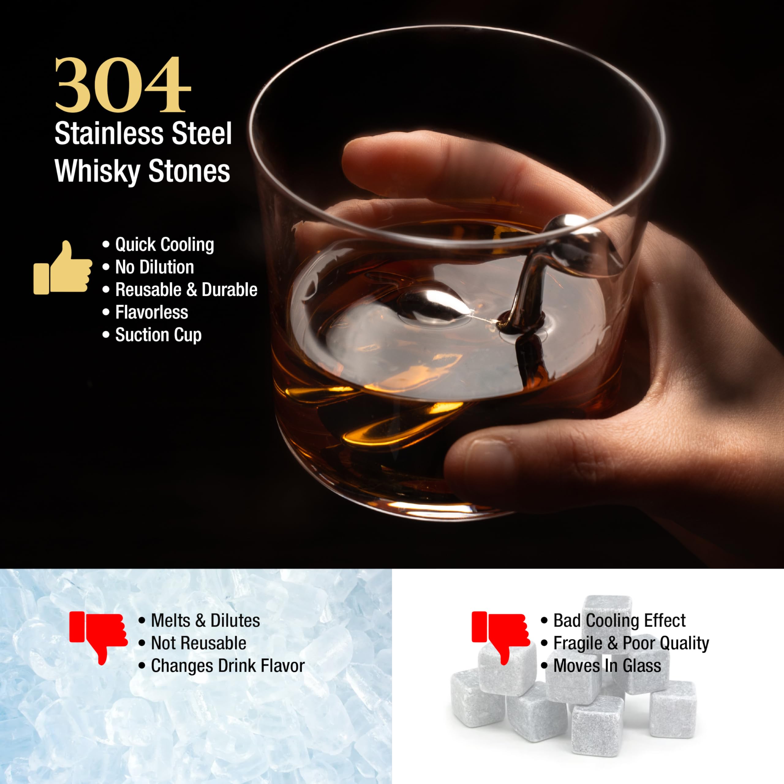 Cocktail Critters suction-base Loch Ness stone stays secure in glass.