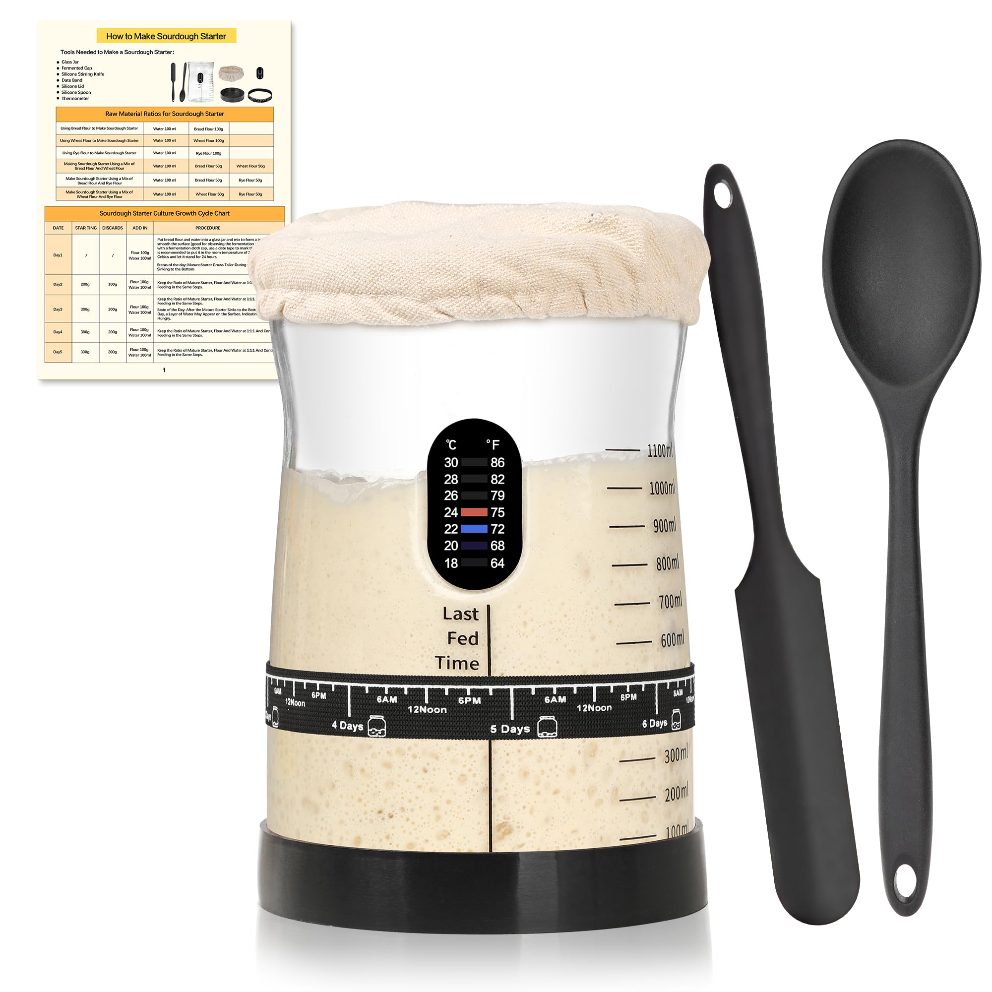 Coco Bird Pro Sourdough Jar 50oz capacity supports multiple loaves.