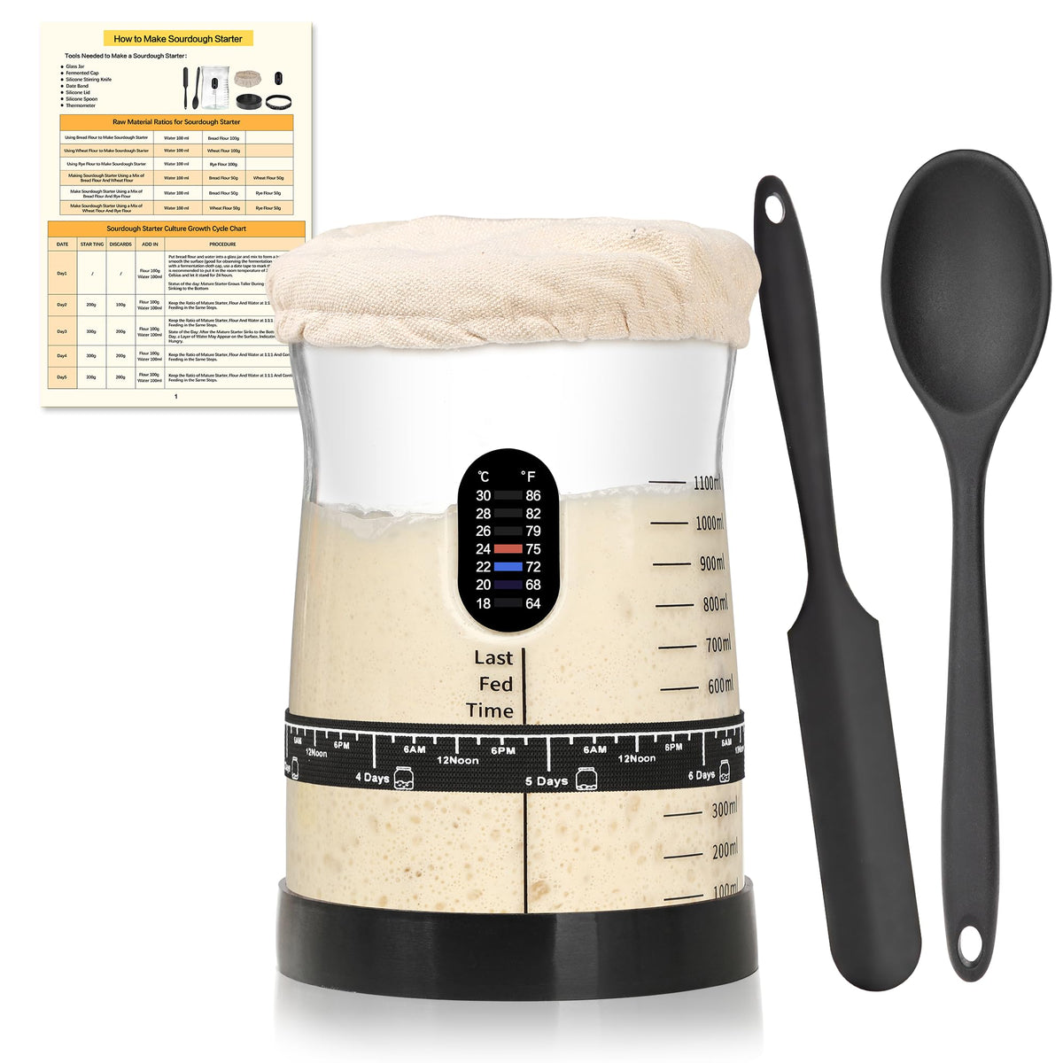 Coco Bird Pro Sourdough Jar 50oz capacity supports multiple loaves.