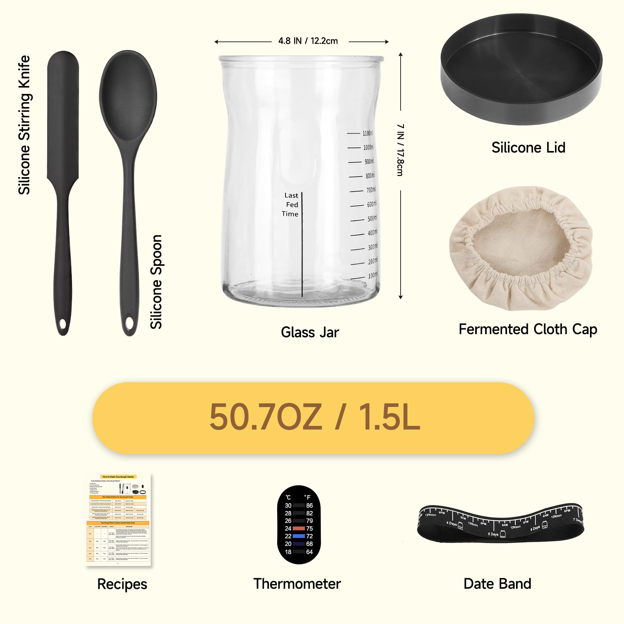 Coco Bird Pro Sourdough Jar wide mouth eases feeding and cleaning.