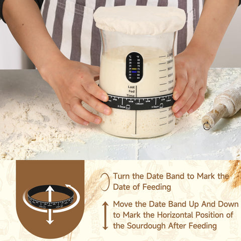 Coco Bird Pro Sourdough Temperature Sticker helps monitor fermentation progress.