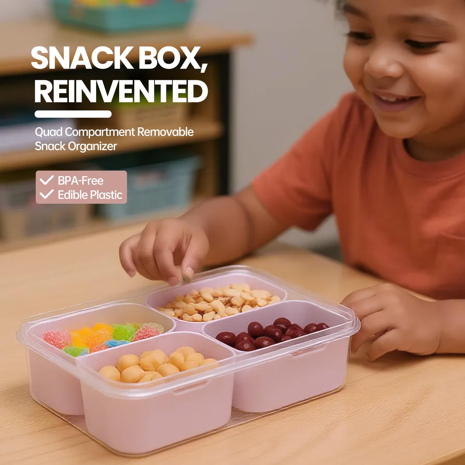 Codiekey Snackle Box clip-on lock seals freshness during travel.