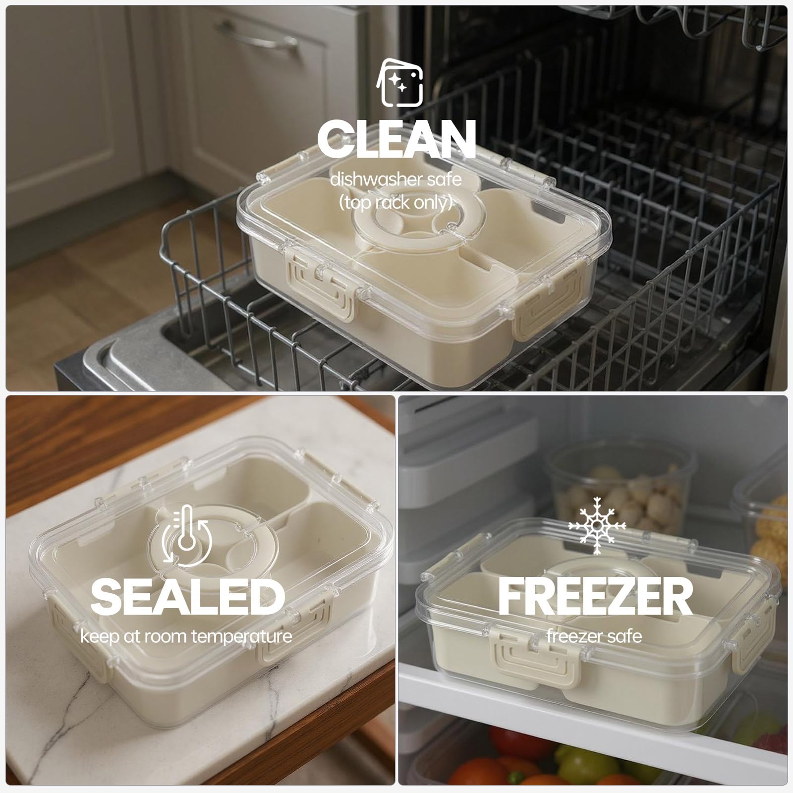Codiekey Snackle Box transparent lid view shows contents at a glance.