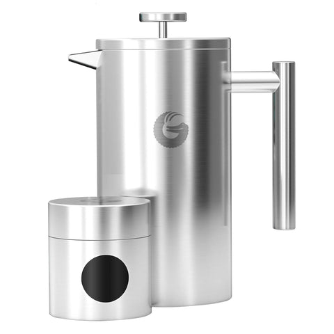 Coffee Gator French Press main body highlighting 34 oz capacity for multiple servings.