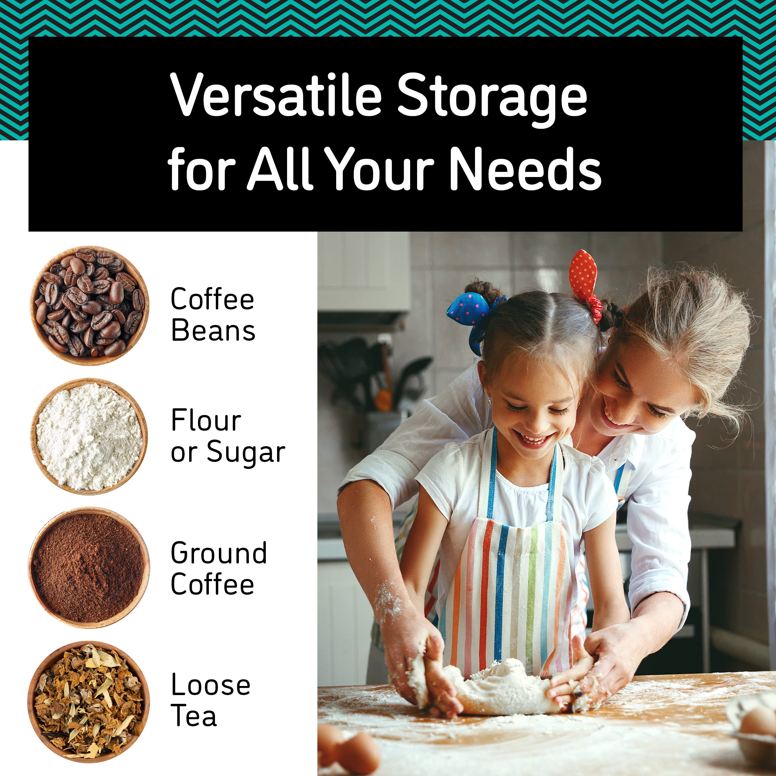 Coffee Gator ground coffee storage maintains aroma and flavor.