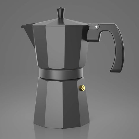Coffee Gator Moka Pot on gas stove enables quick, aromatic espresso at home.