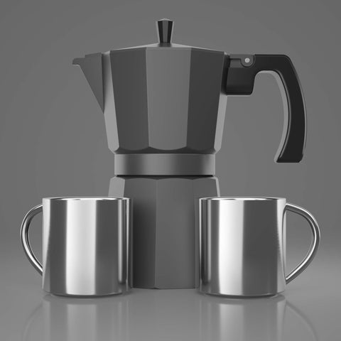 Coffee Gator Moka Pot top chimney and handle ensure a safe, comfortable brewing experience.