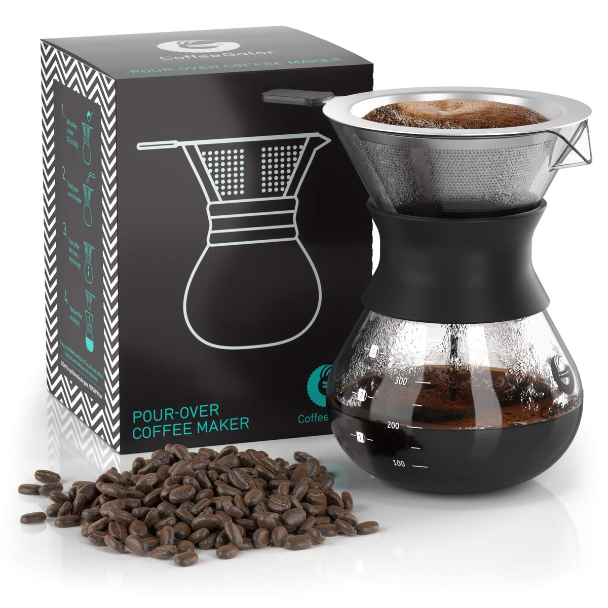 Coffee Gator pour-over dripper compact for quick, on-the-go brewing.
