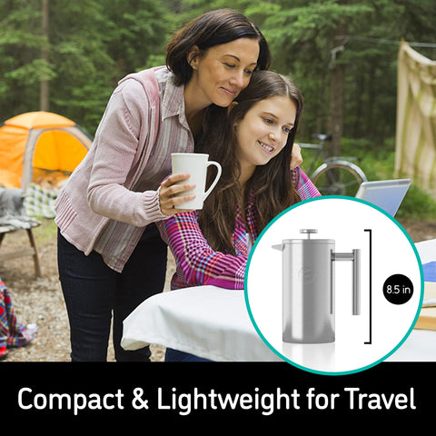 Coffee Gator rust-proof construction withstands daily use and bumps.