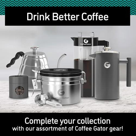 Coffee Gator daily-use canister keeps your coffee ready.