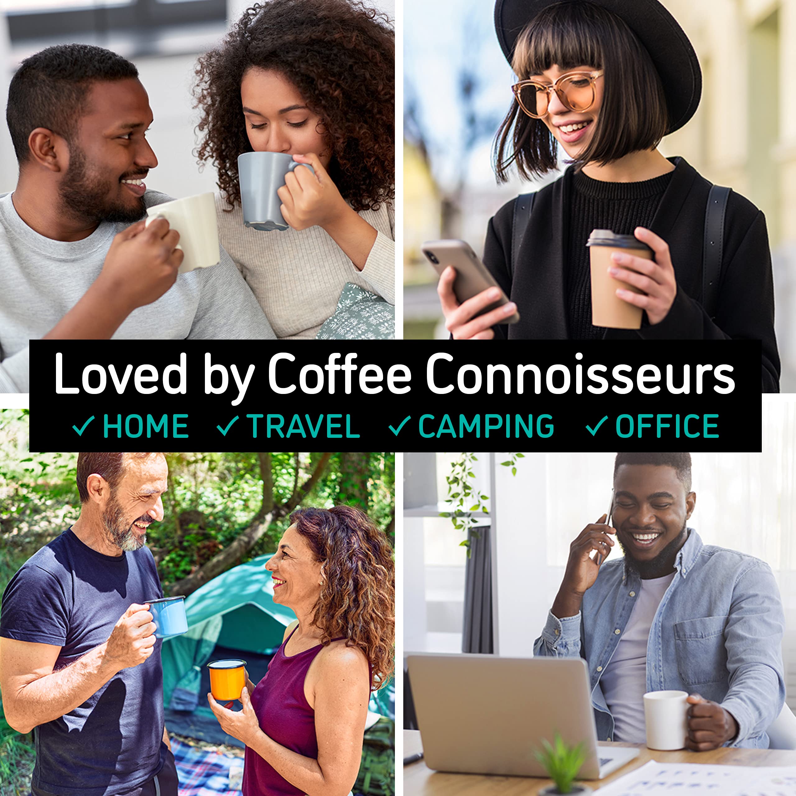 Coffee Gator vacuum-insulated outer shell keeps beverages warm longer.