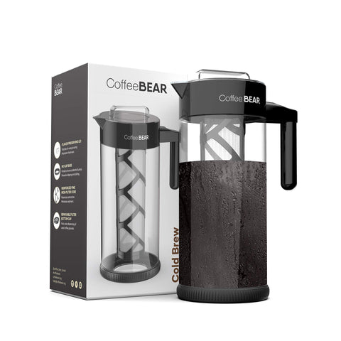 COFFEE BEAR cold brew pitcher with lid preserves flavor for rich, smooth coffee.