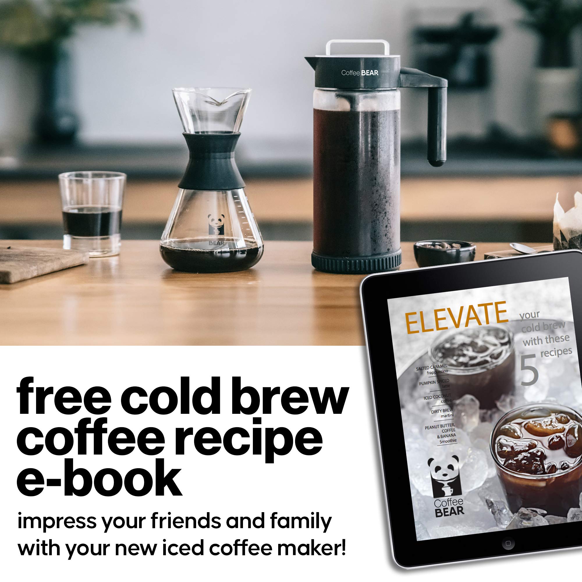 COFFEE BEAR fridge-friendly slim design fits door shelf.