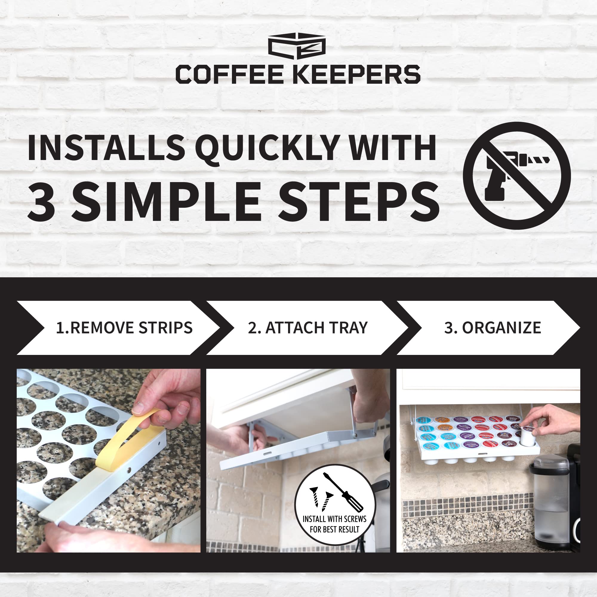 COFFEEKEEPERS steel-durable K-Cup organizer for long-lasting coffee storage.