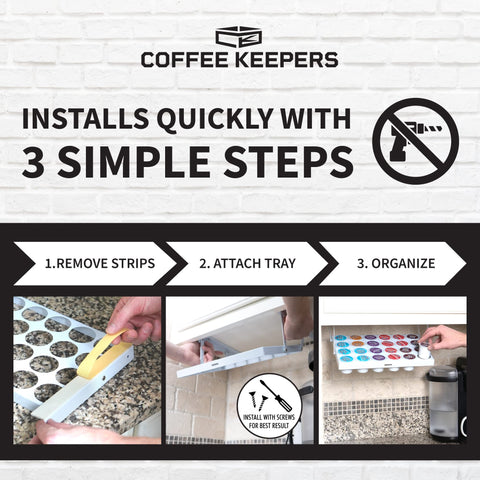 COFFEEKEEPERS steel-durable K-Cup organizer for long-lasting coffee storage.