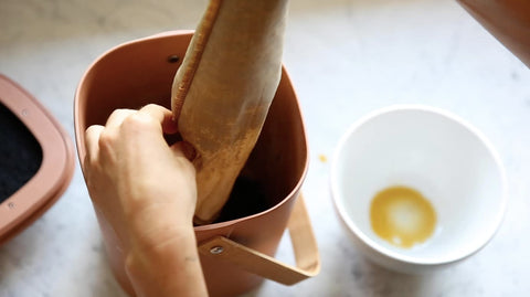 CoffeeSock cloth filter for drip and pour-over in action