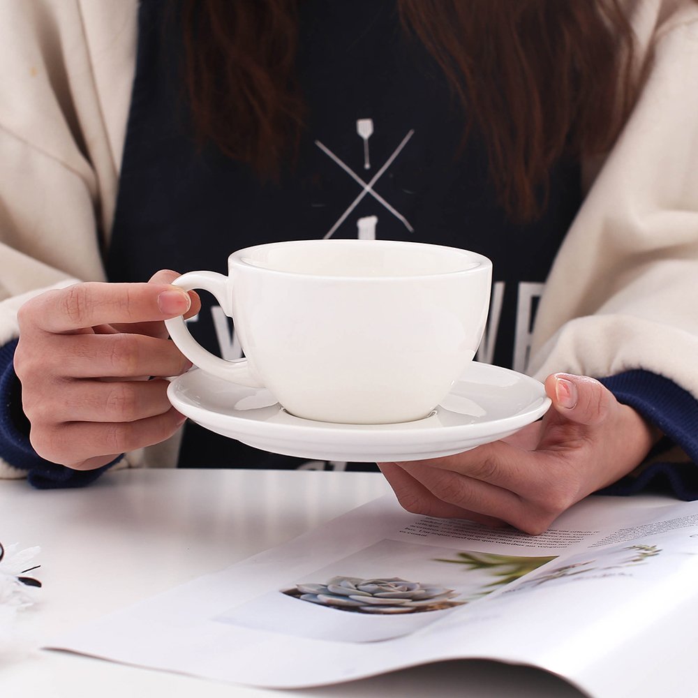 Coffeezone bone china cup close-up with elegant glossy finish