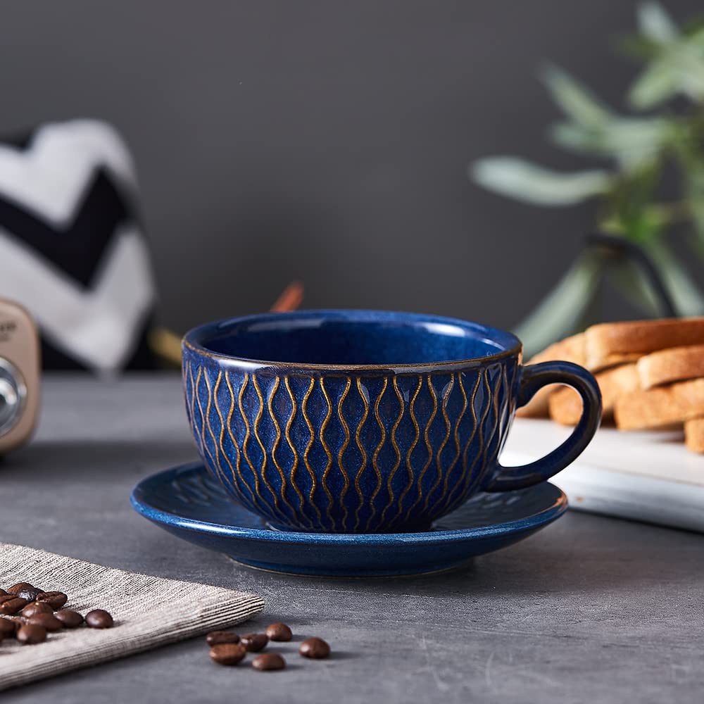 Coffeezone vintage cup with saucer ideal for lattes and americanos.
