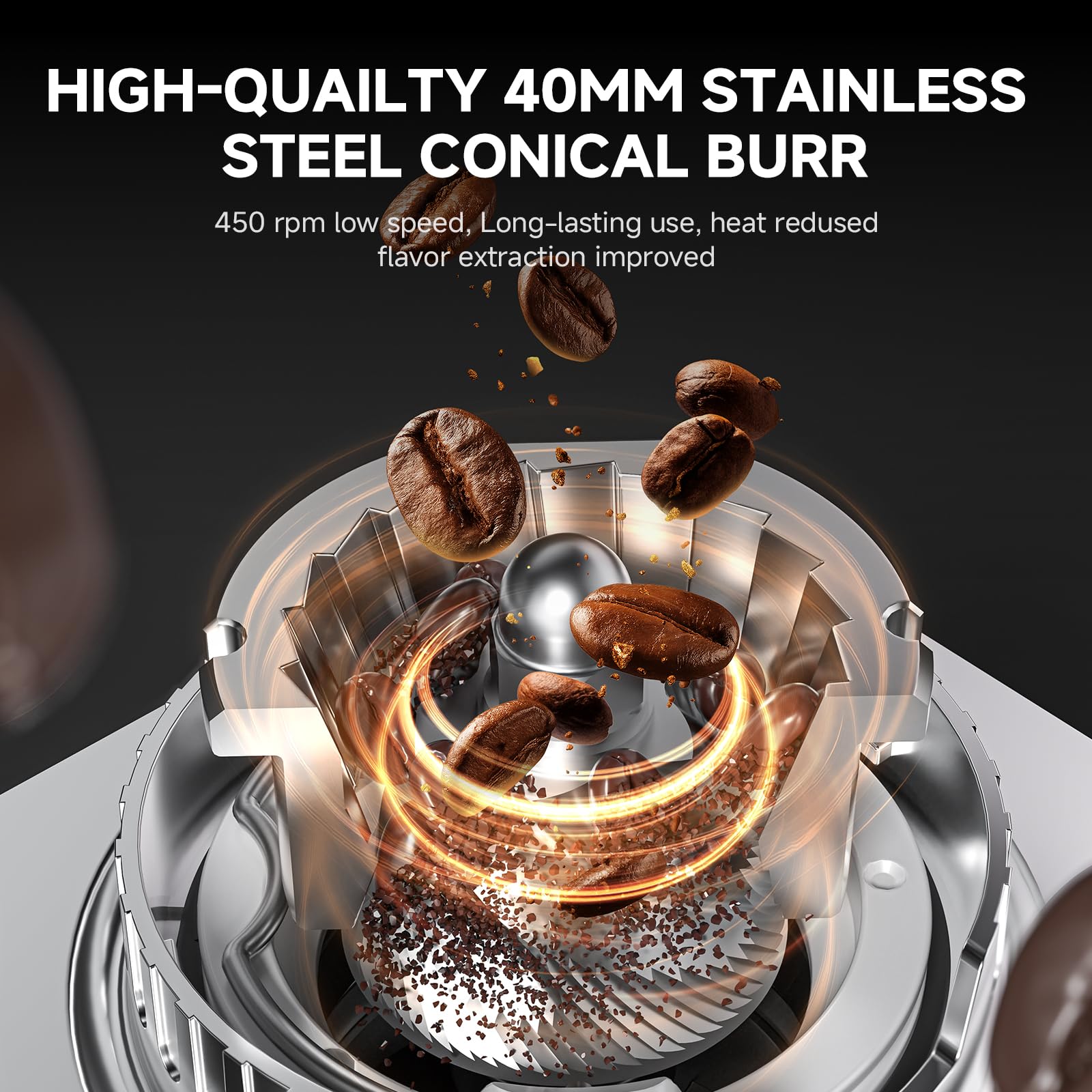 COFIBREWS adjustable stand supports various espresso funnel heights