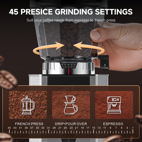 COFIBREWS microswitch starts grinding with a simple press
