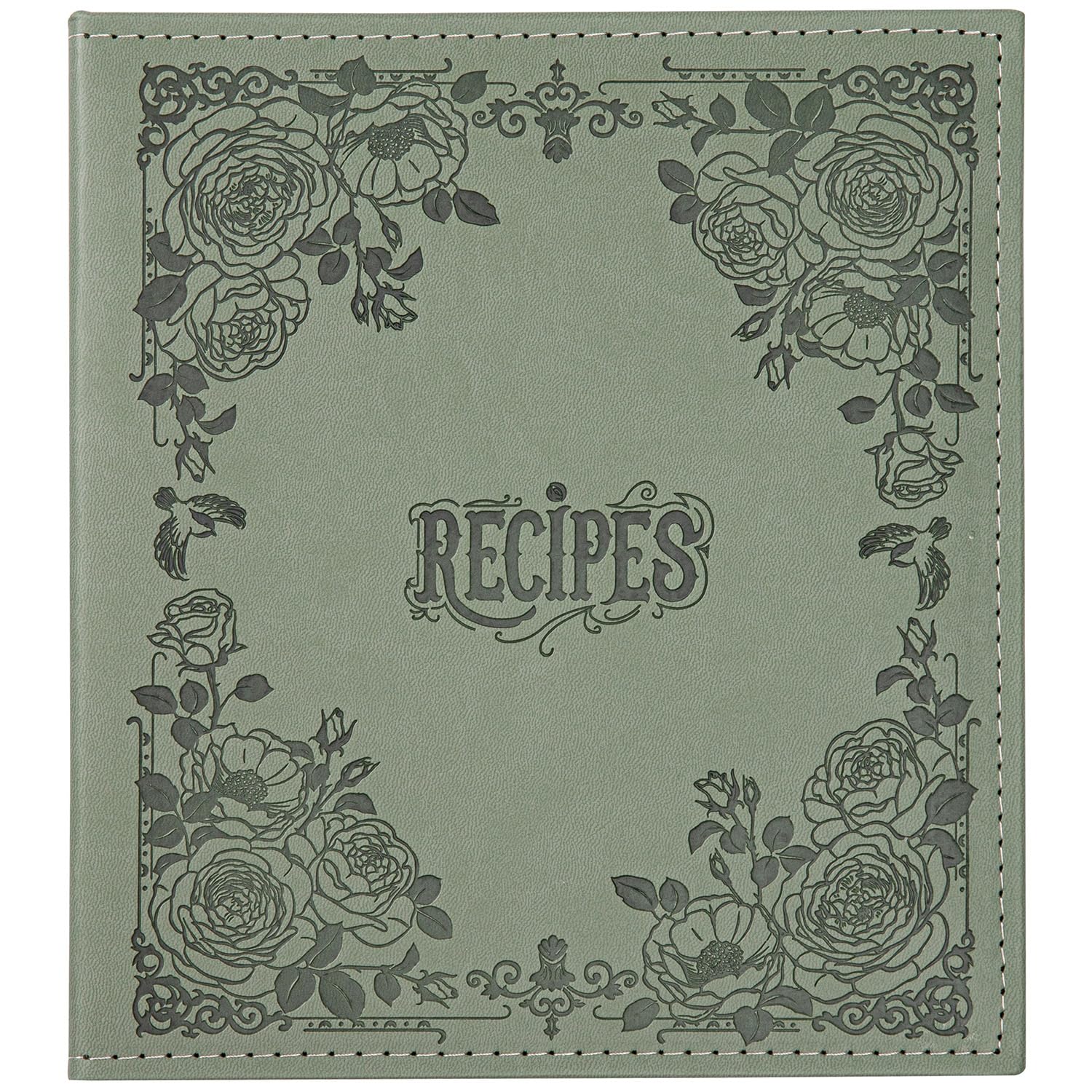 COFICE recipe book cover in dark green PU leather, durable and elegant for kitchen use