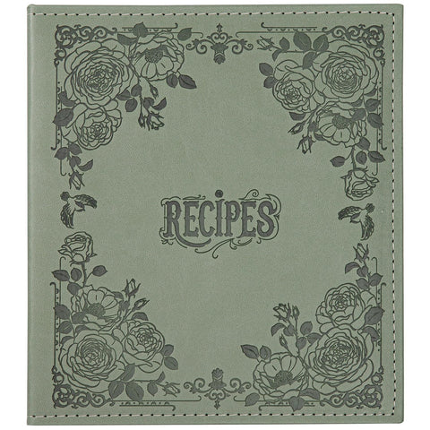 COFICE recipe book cover in dark green PU leather, durable and elegant for kitchen use