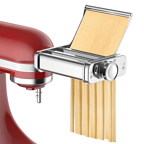 Cofun 3-in-1 pasta roller for KitchenAid creates even dough sheets.