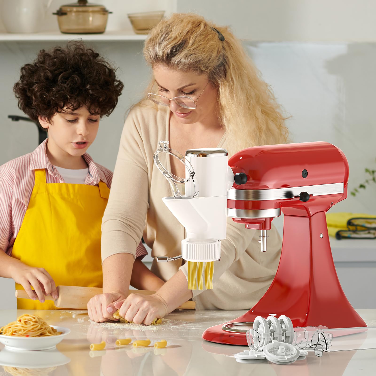 Cofun offers seven pasta shapes from one attachment
