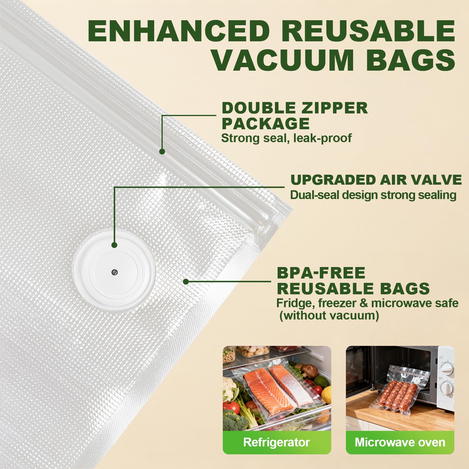 Cofun BPA-free bags are safe for dishwasher, microwave, and freezer storage.