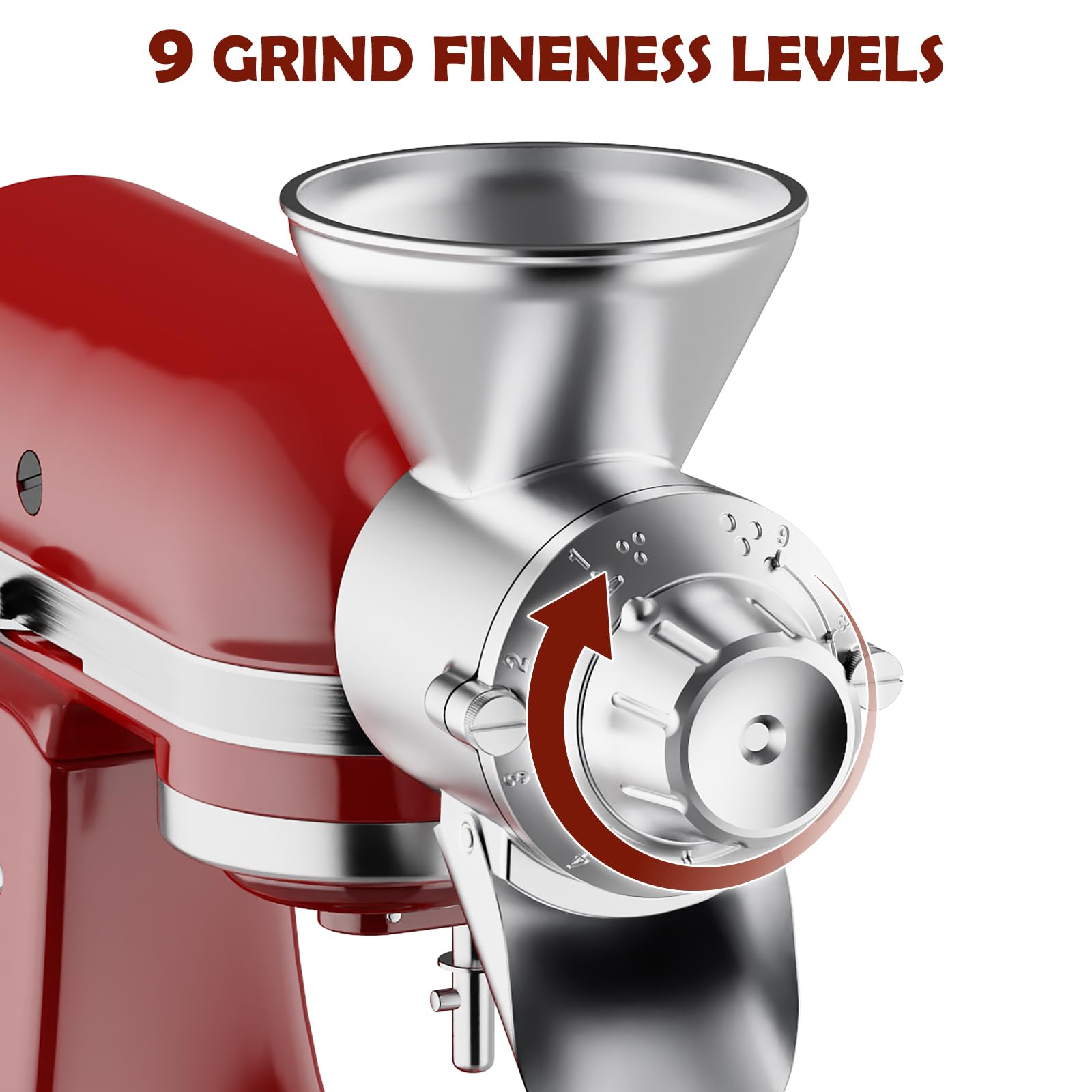 Close-up of the grind chamber with visible blades for quick detaching cleaning