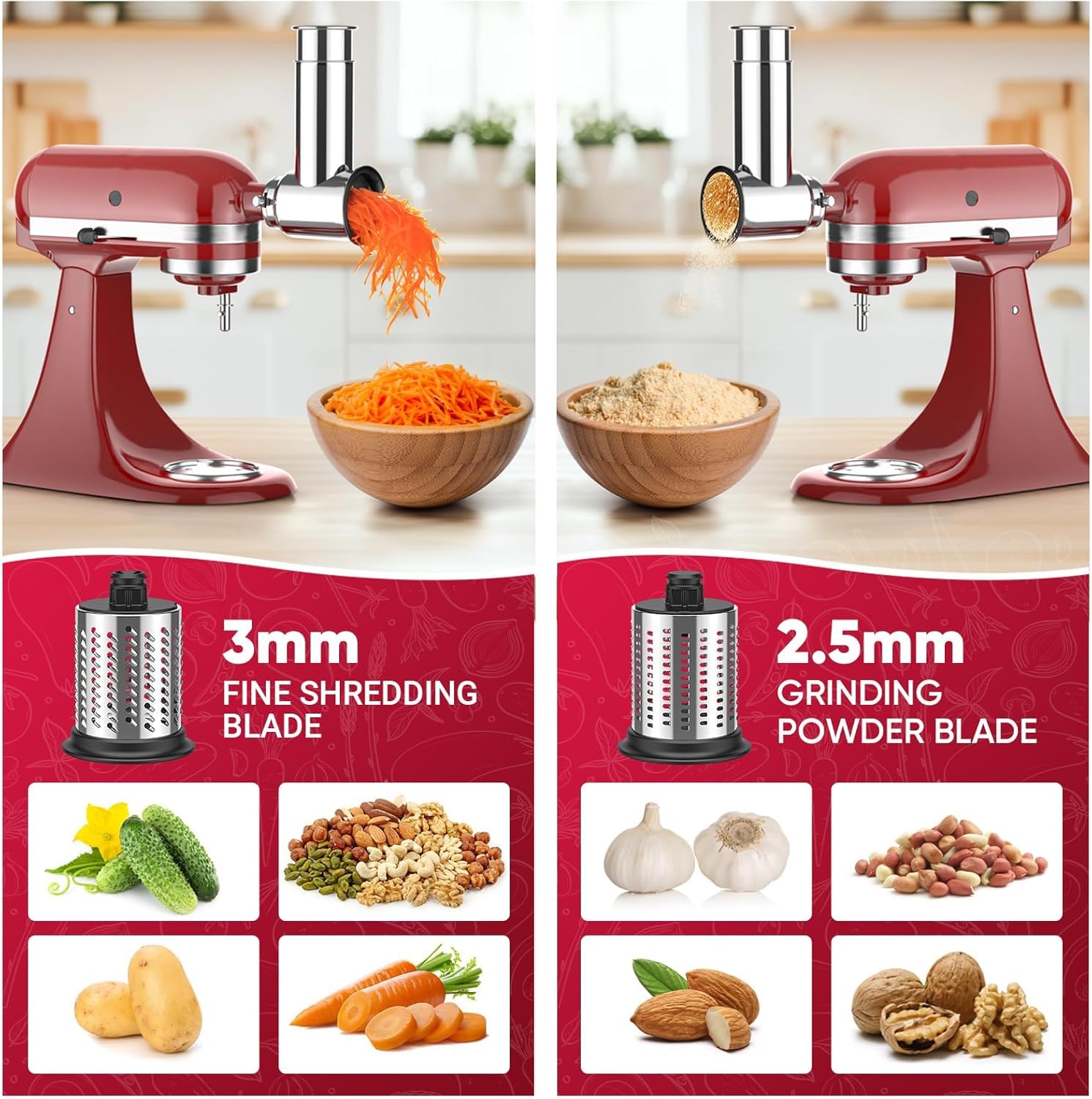 Inward-facing blades reduce hand exposure during cleaning and setup.