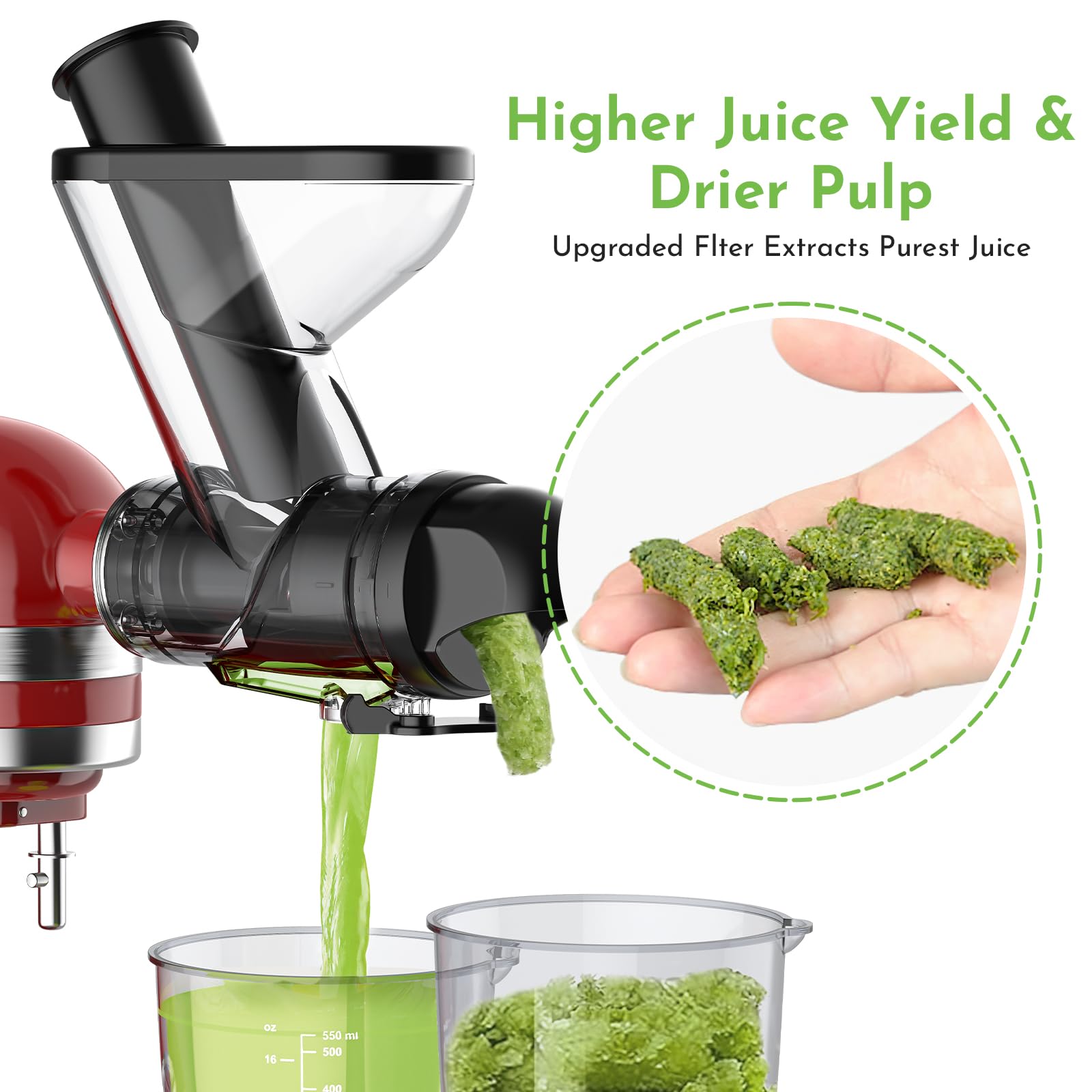 Cofun juicer attachment hard mode powers juicing of celery and carrots.