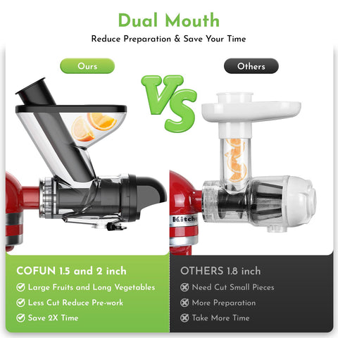 Cofun juicer attachment allows pomace reuse as plant fertilizer.