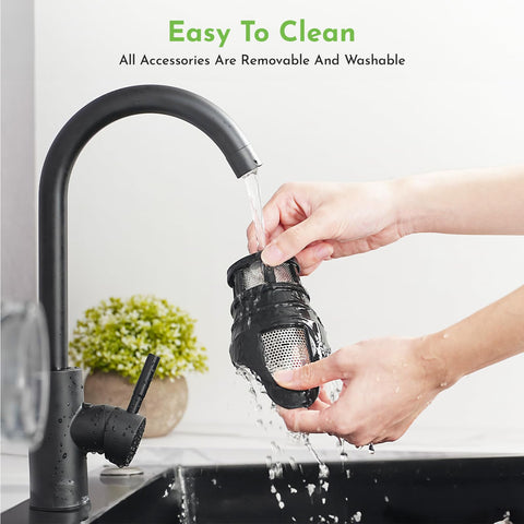 Cofun juicer attachment wide feed chute fits KitchenAid mixers.