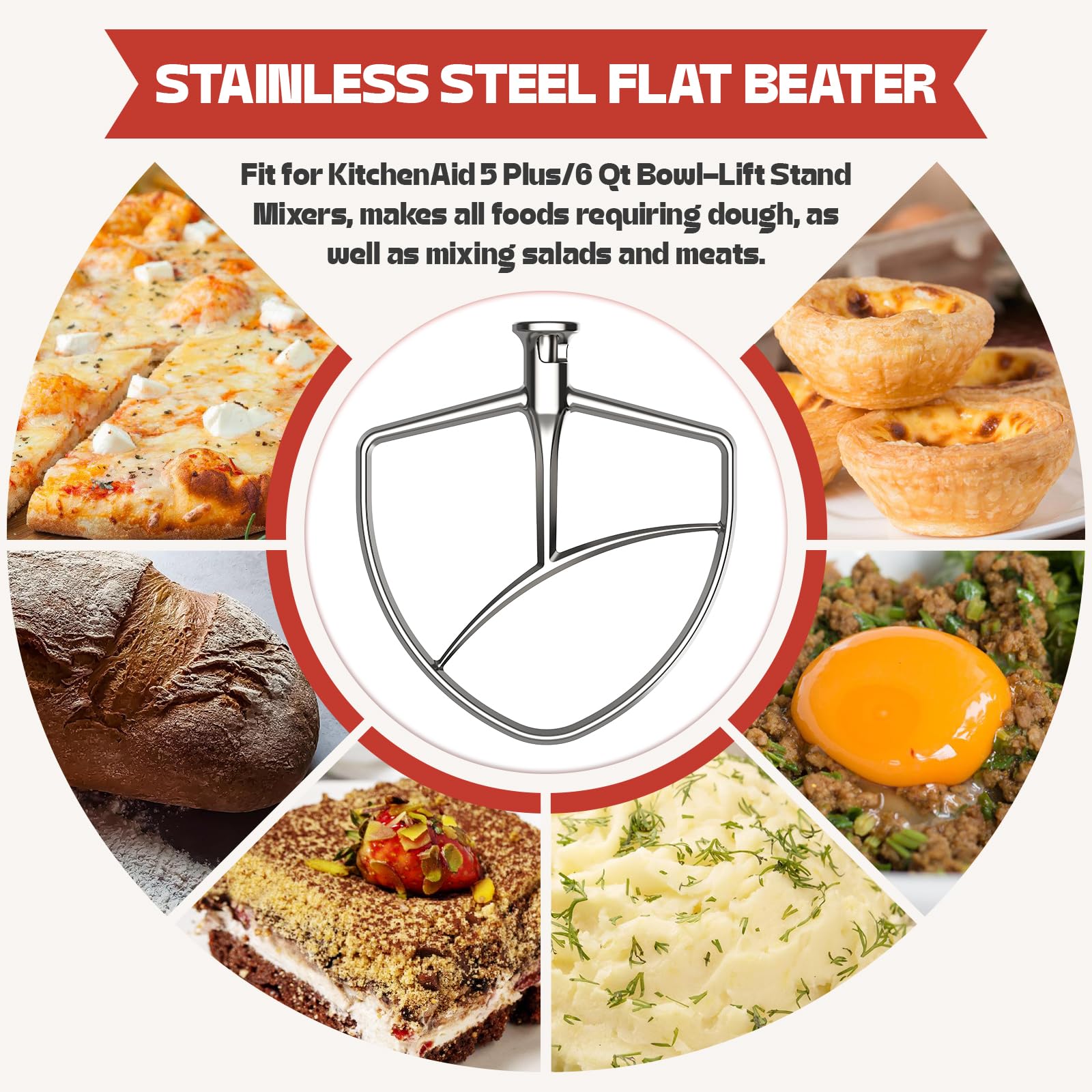 Compatibility chart image showing Cofun paddle with KitchenAid bowl-lift models.