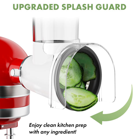 Large 3-inch feed chute allows adding whole vegetables without pre-cutting.