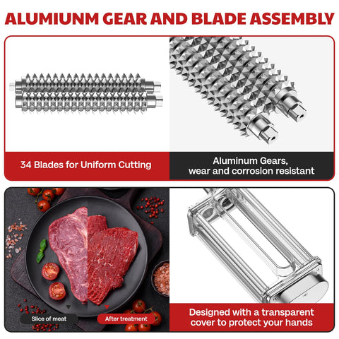 Cofun meat tenderizer shows teeth detail and gear design